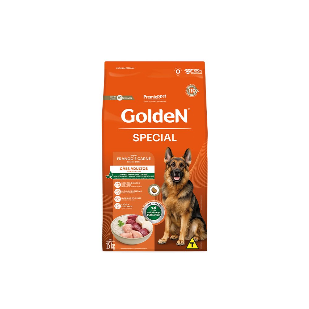 Ração Golden Special para Cães Adultos Sabor Frango e Carne (var.)
